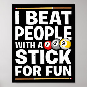 Poster Jeu De Snooker Battre Les Gens Avec Un Bâton Jeux 