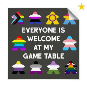 Poster Jeu de société inclusif Meeples Drapeau de la fier