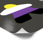 Poster Jeu de société inclusif Meeples Drapeau de la fier (Coin)
