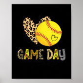 Poster Jeu de softball Vibes Leopard Softball Maman Jeu (Devant)