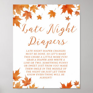 Poster Jeu de soirée pour une Baby Shower d'automne : les