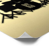 Poster Jeu de tambour monogramme or (Coin)