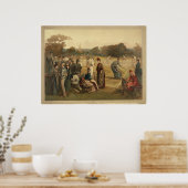 Poster Jeu de tennis de pelouse féminin du XIXe siècle de (Cuisine)