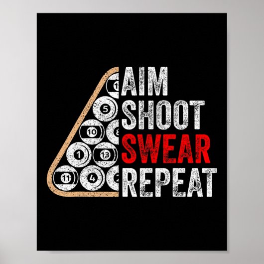 Poster Jeu de tir de but Répéter Funny Billiards Pool Pla (Devant)