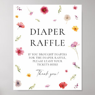 Poster Jeu de tirage au sort de couche pour Baby Shower W