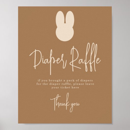 Poster Jeu de tirage au sort de couche pour lapin simple  (Devant)