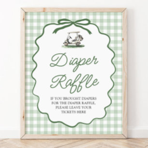 Poster Jeu de tirage au sort de couches pour Baby Shower 