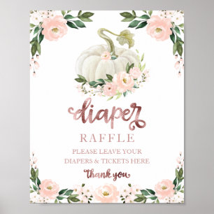 Poster Jeu de tirage au sort de couches Rose Gold pour Ba