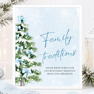 Poster Jeu de traditions familiales de l'arbre de Noël au