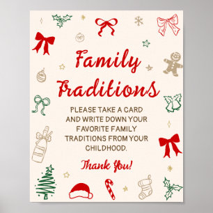 Poster Jeu de traditions familiales pour Baby Shower de N