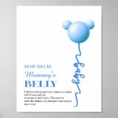 Poster Jeu de ventre de maman ballon ours bleu (Devant)