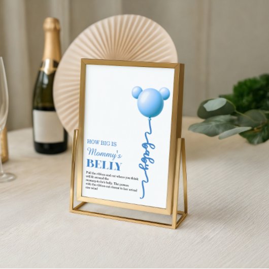 Poster Jeu de ventre de maman ballon ours bleu