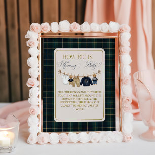 Poster Jeu de ventre de maman pour Baby Shower Luxe Ours 