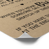 Poster Jeu de vêtements douche nuptiale signe rustique (Coin)