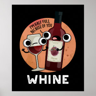 Poster Jeu de vin de Whine amusant BG foncé