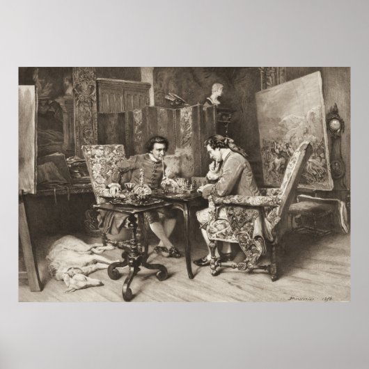 Poster Jeu d'échecs 1898 (Devant)