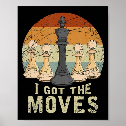 Poster Jeu d'échecs du roi de pion Figure Échecs cadeaux (Devant)