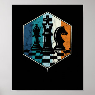 Poster Jeu d'échecs Vintage rétro