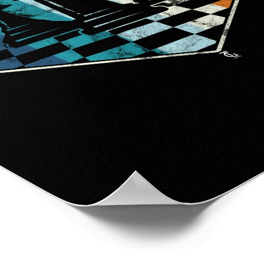 Poster Jeu d'échecs Vintage rétro (Coin)