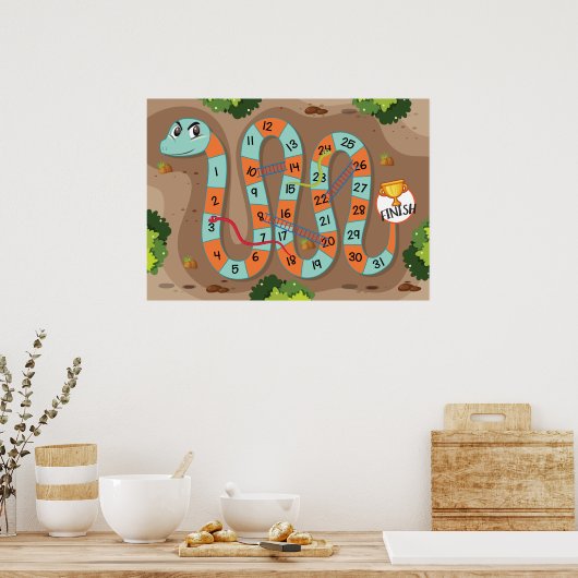Poster Jeu d'échelle de serpent (Cuisine)