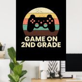 Poster Jeu d'enseignant de 2e année en 2e année (Bureau à domicile)