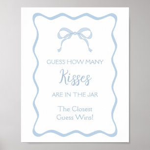 Poster Jeu Devine Combien de Baisers à la Baby Shower Rub