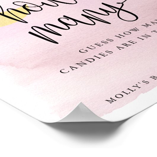 Poster Jeu devinez combien rose Over the Moon (Coin)