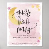 Poster Jeu devinez combien rose Over the Moon (Devant)