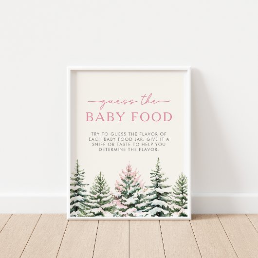 Poster Jeu d'hiver Woodland Guess the Baby Food Game