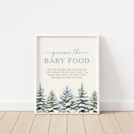 Poster Jeu d'hiver Woodland Guess the Baby Food Game