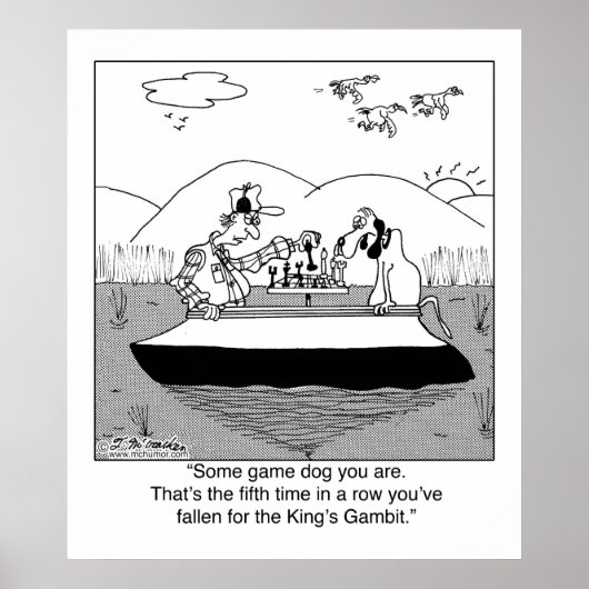 Poster Jeu Dog Joue aux échecs (Devant)