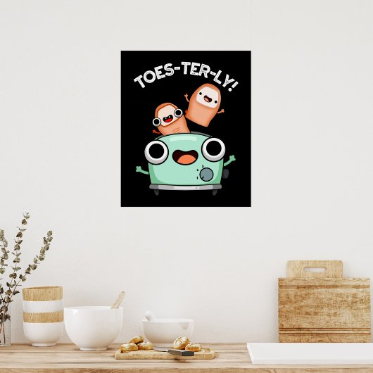 Poster Jeu d'orteils amusant Jeu d'orteils foncé BG (Cuisine)