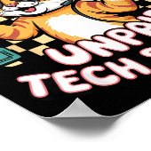 Poster Jeu drôle de chat tigré orange de support techniqu (Coin)