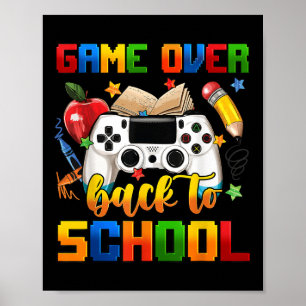 Poster Jeu Drôle De Retour À L'École Gamer Enfants