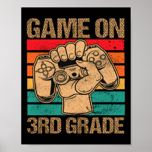 Poster Jeu Drôle Sur 3ème Année Vintage Retro Retour À Sc
