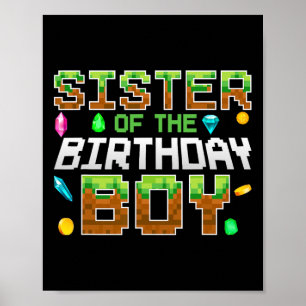 Poster Jeu du numéro de pixel du frère de l'anniversaire