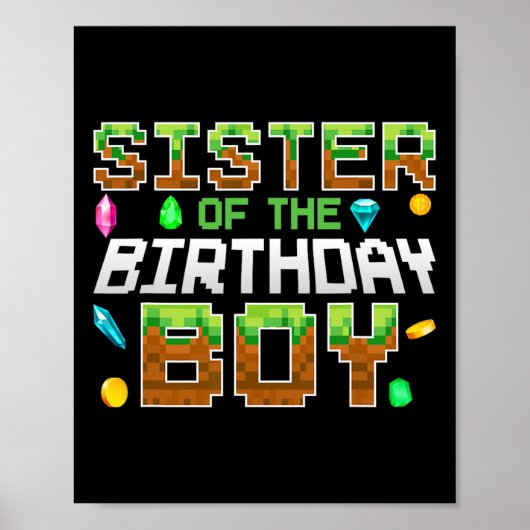 Poster Jeu du numéro de pixel du frère de l'anniversaire (Devant)