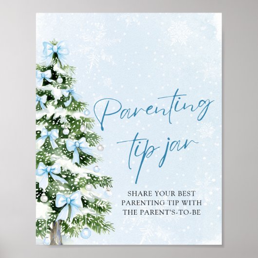 Poster Jeu du pot à conseils de parenting avec un sapin d (Devant)