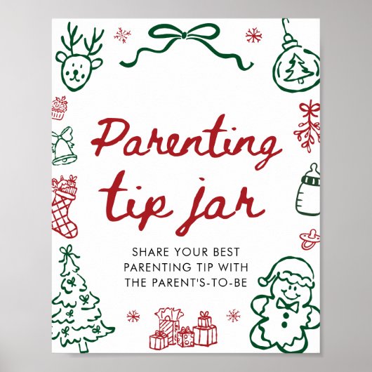 Poster Jeu du pot de conseils de parentalité de Noël en r (Devant)
