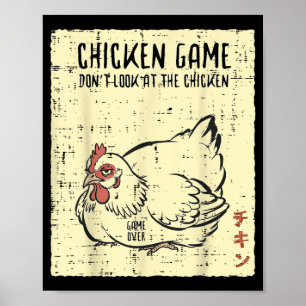 Poster Jeu du poulet Ne regardez pas Game Over Citation d