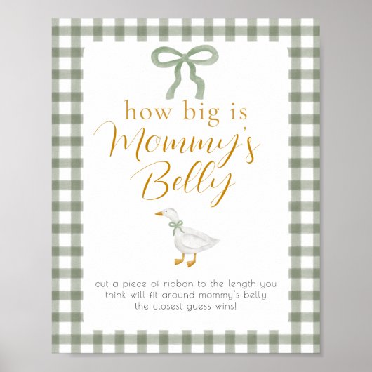 Poster Jeu du Ventre de Maman Silly Goose Green Gingham (Devant)