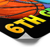 Poster Jeu En 6E Année Premier Jour De L'École Basketball (Coin)