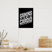 Poster Jeu Est Mon Cardio - Amusant Humour Gamer (Cuisine)