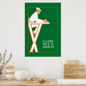 Poster Jeu et match, arbitre de tennis rétro (Cuisine)