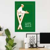 Poster Jeu et match, arbitre de tennis rétro (Bureau à domicile)