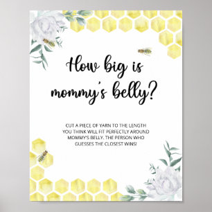 Poster Jeu floral abeille quelle taille a le ventre de ma