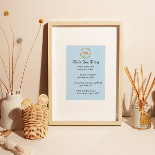 Poster Jeu Floral Sleeping Deer Boy "Don't Say Baby"