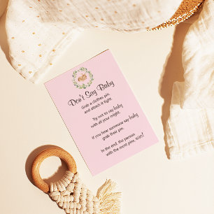 Poster Jeu Floral Sleeping Deer Girl "Don't Say Baby"