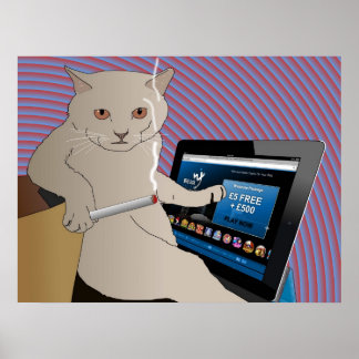 Poster Jeu, Fumer chat jouer ipad casino