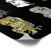 Poster Jeu Halloween Skeleton Vampire Gamer Zombie Boy (Coin)